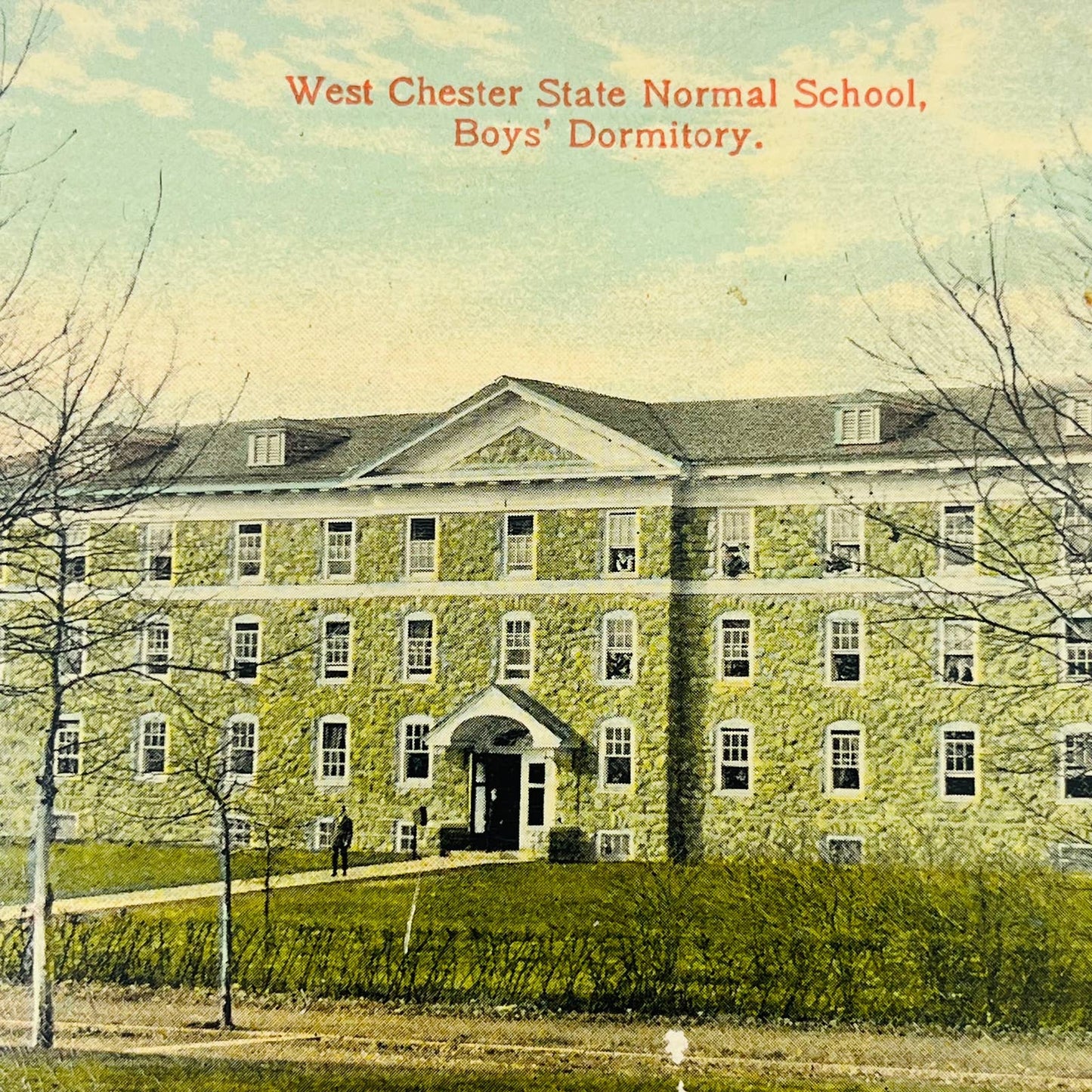 1910 Post Card West Chester State Normal School Boys’ Dormitory Pennsylvania PA3