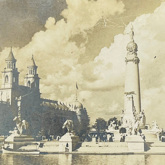 1904 Stereoview St Louis World’s Fair Varied Industries Bldg LP Monument SB8