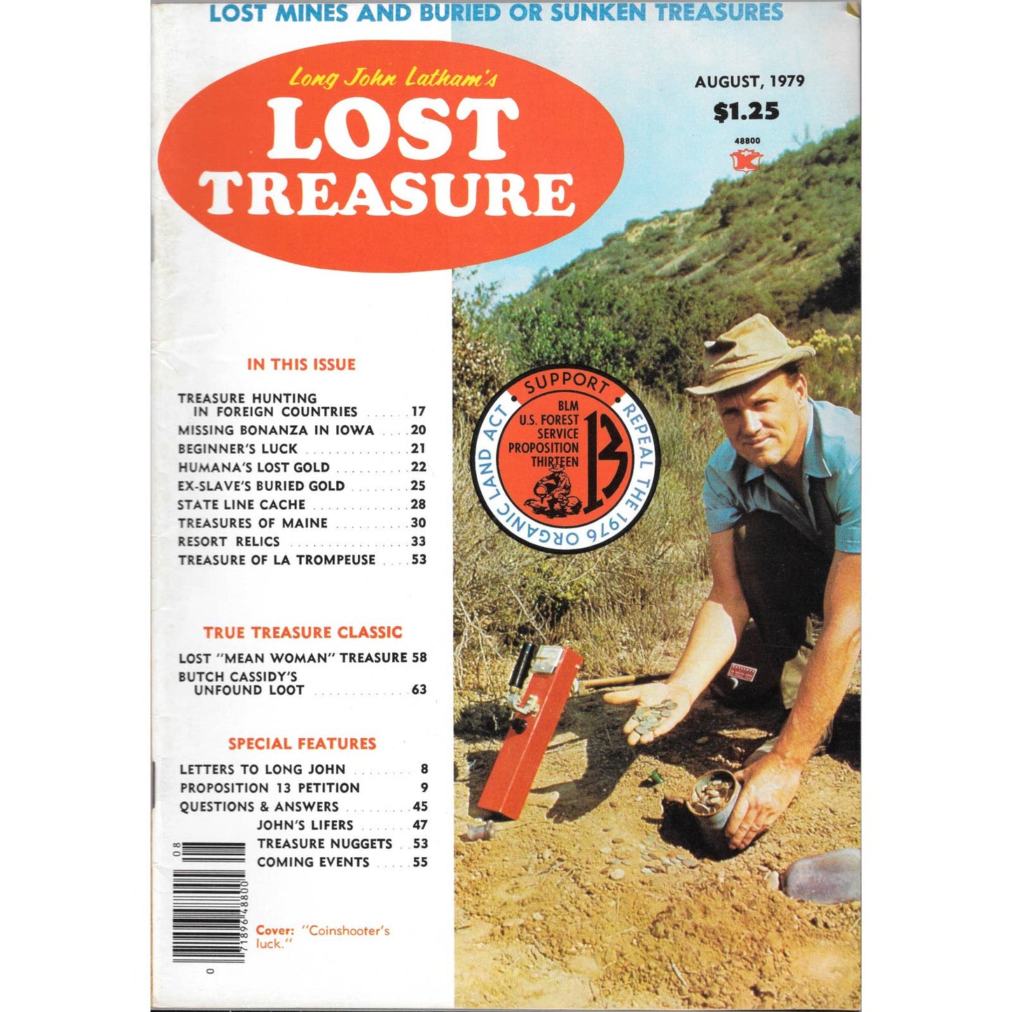 Long John Lathams Lost Treasure Magazine Lost Mines, Buried, Sunken Aug 1979 M1