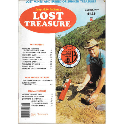 Long John Lathams Lost Treasure Magazine Lost Mines, Buried, Sunken Aug 1979 M1