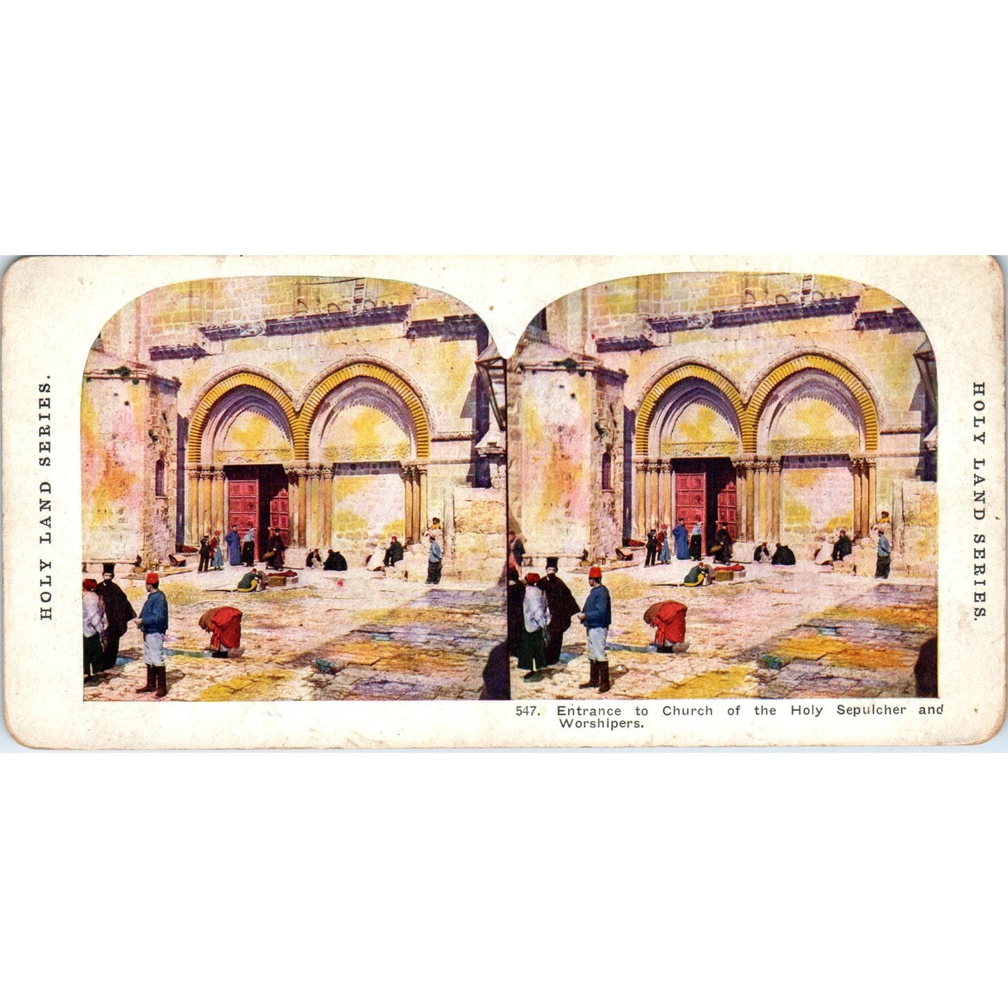 Church of Holy Sepulcher Entrance Jerusalem - Antique Stereoview Card H3-2