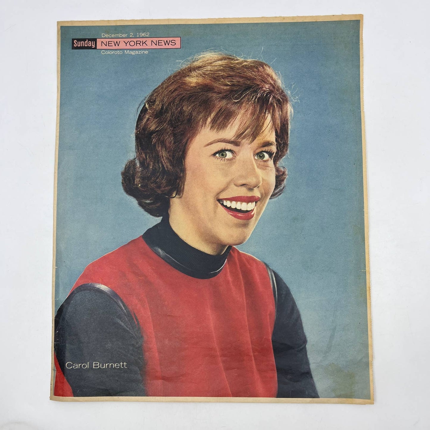 1962 CAROL BURNETT Sunday New York News Coloroto Magazine Cover Only FL4