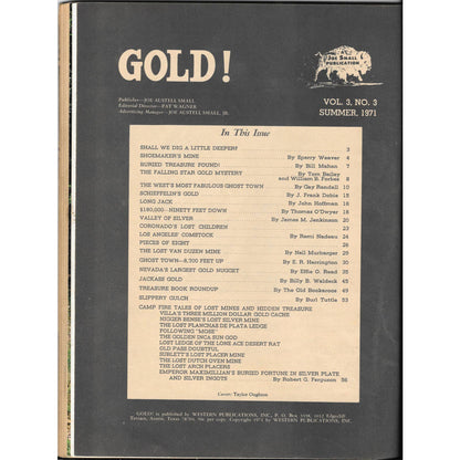GOLD! Magazine Treasure Hunting Summer 1971 Western Publications M1