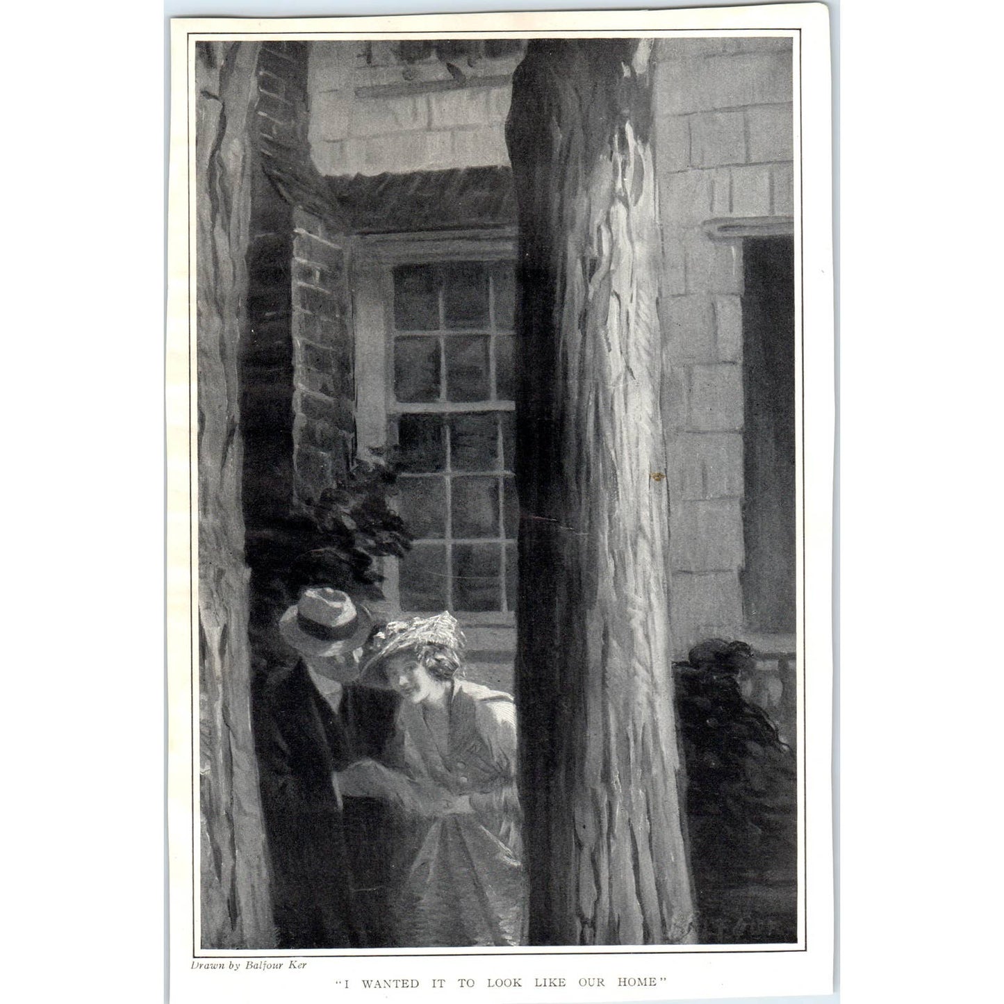 c1920 Harper's Print - Balfour Kerr I Wanted It To Look Like Our Old HoMe TD8-H1