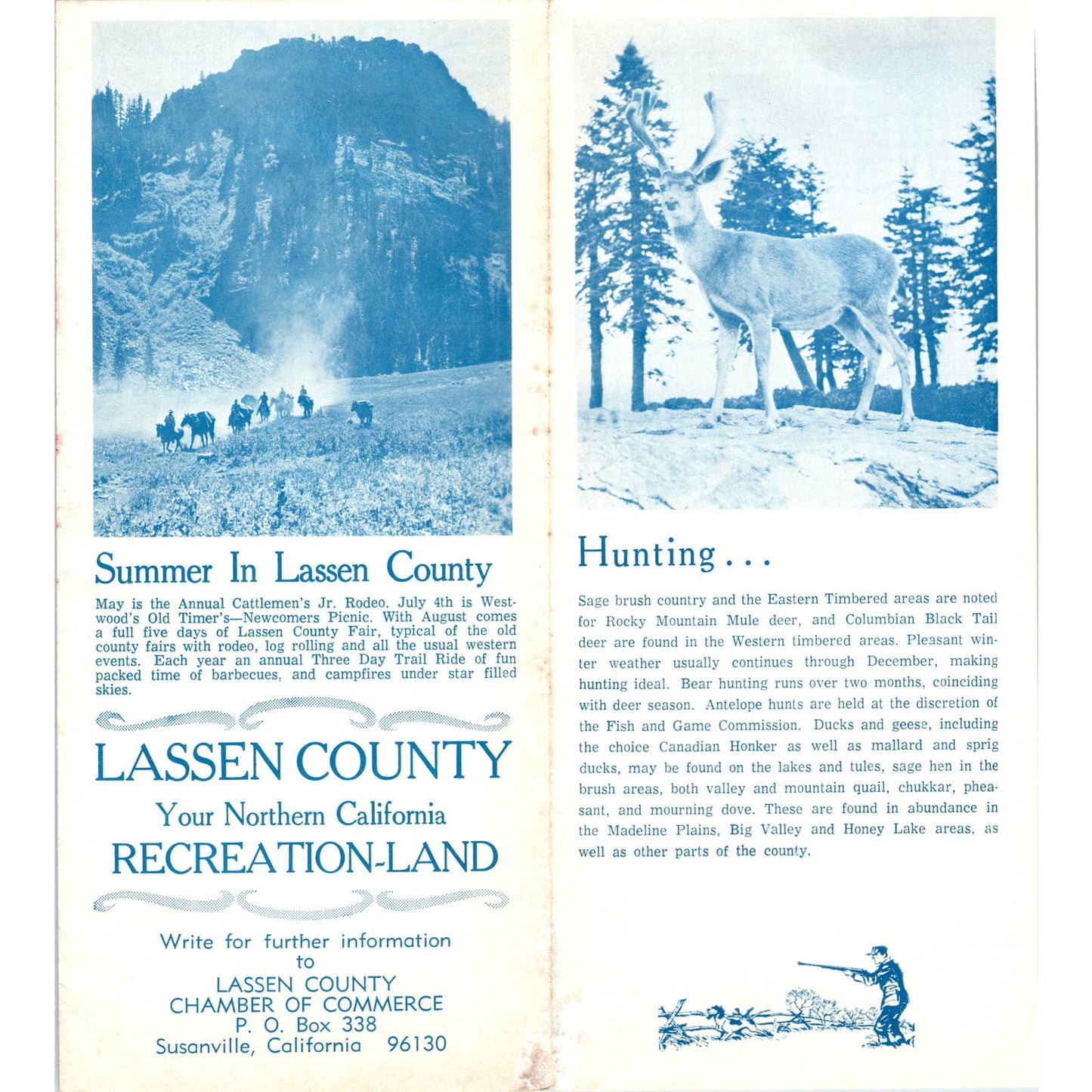 1970s Lassen County Northern California Recreationland Map & Brochure SF3