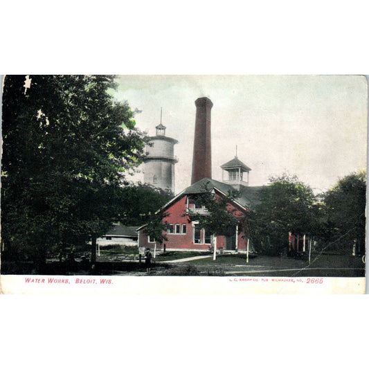 Water Works Beloit 1910 Wisconsin Original Postcard TJ9-P3