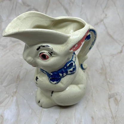 Vintage Rabbit McCoy Ceramic Pitcher Easter Anthropomorphic Creamer 6” TJ1