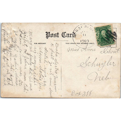 Antique Postcard RPPC Farmers Outside Collapsed Building in Nebraska SE8