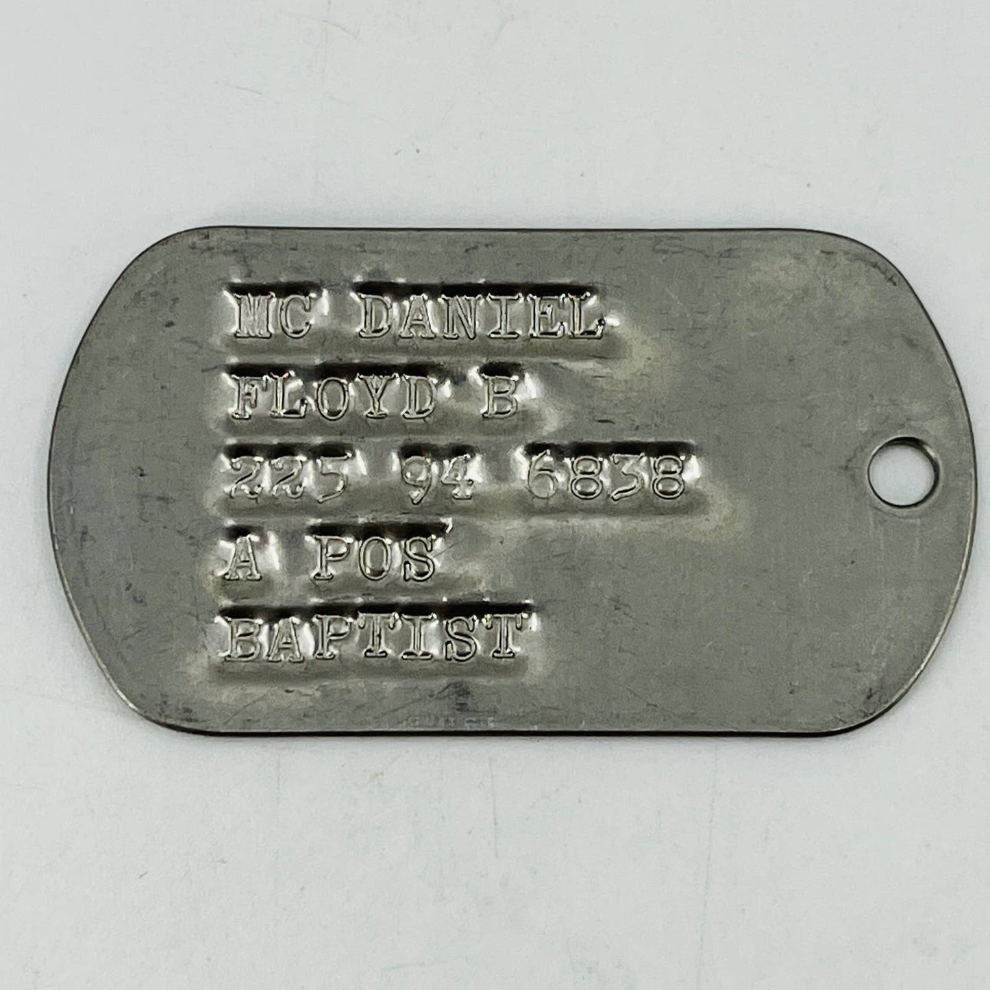 Original Early WWII Army Dog Tag 1943 Mark S. Cherne SB7