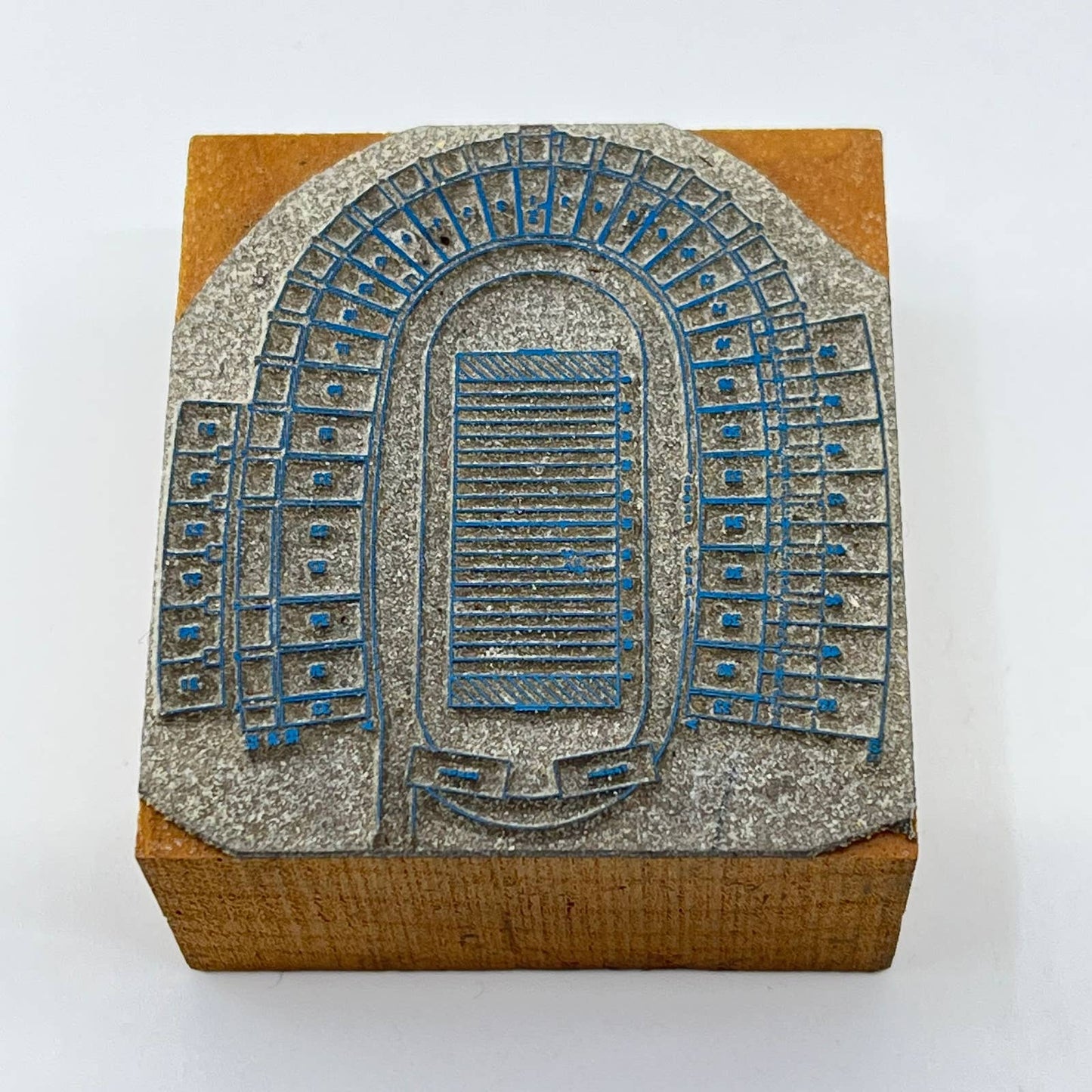 1930s Football Stadium Stamp Typeset Print Block SC7-49