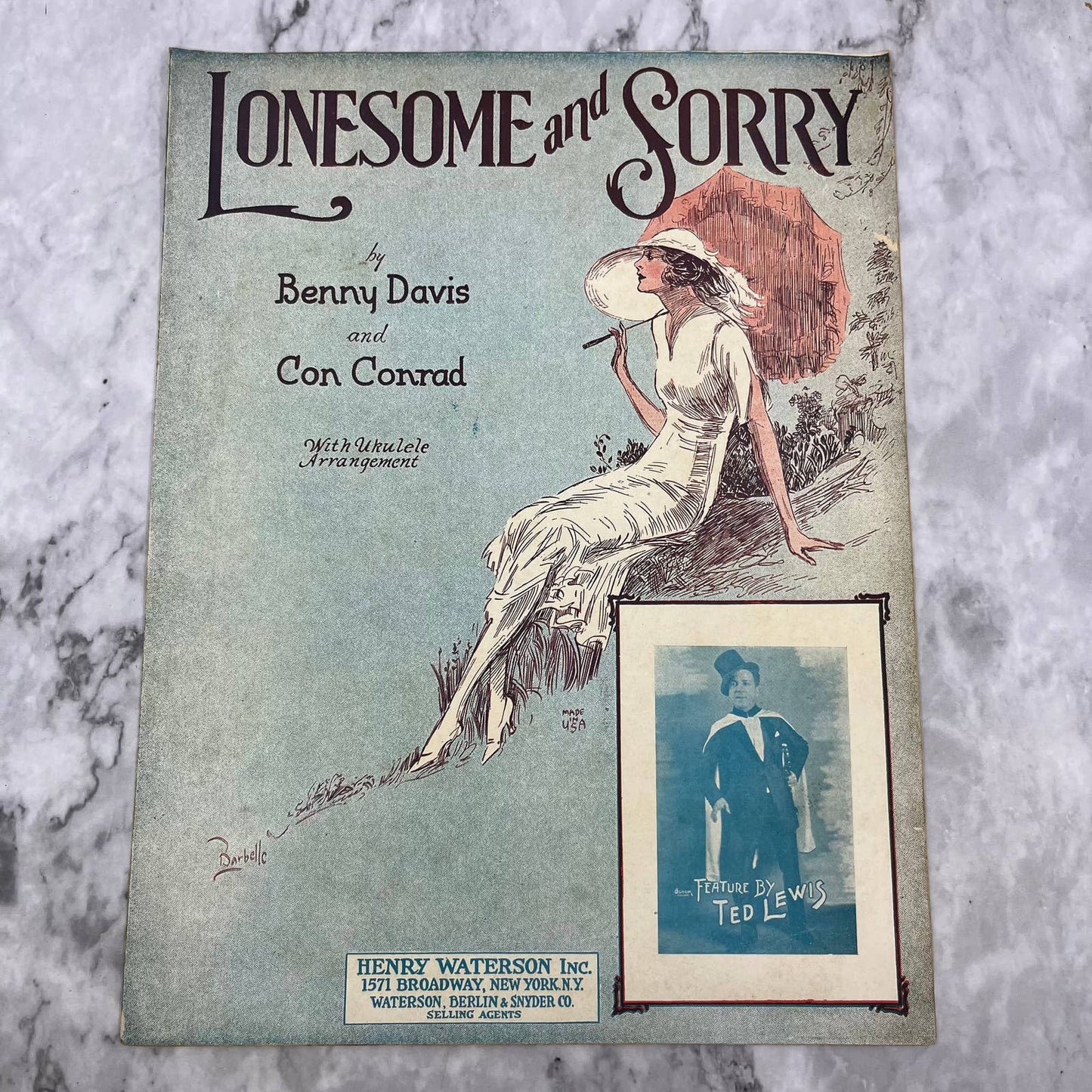 1926 SHEET MUSIC "LONESOME AND SORRY" Benny Davis Con Conrad TH1