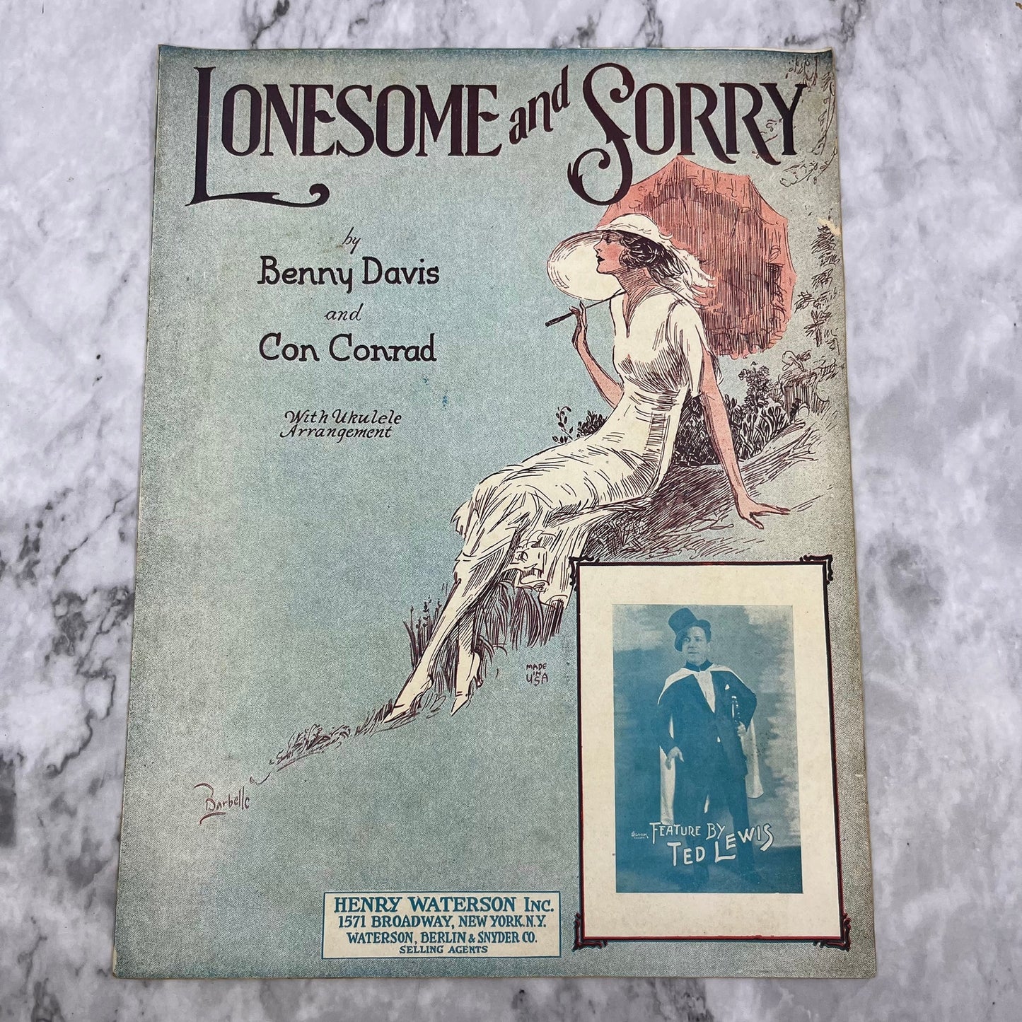 1926 SHEET MUSIC "LONESOME AND SORRY" Benny Davis Con Conrad V42-4
