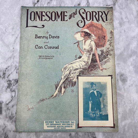 1926 SHEET MUSIC "LONESOME AND SORRY" Benny Davis Con Conrad V42-4