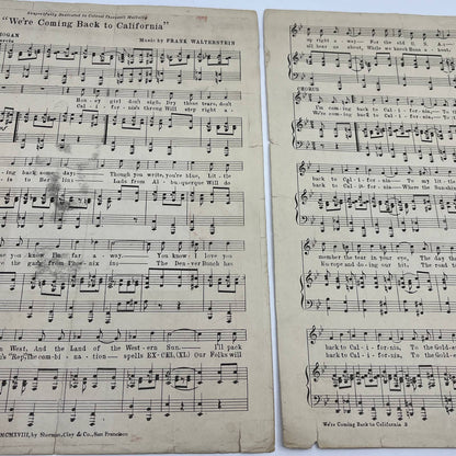 1918 WWI Military Sheet Music Official Song 40th Sunshine Division CA FL4