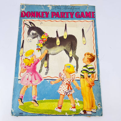 1950 Vintage Party Game - Pin The Tail On The Donkey TE1