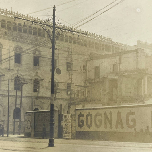 1904 Original Sepia Photograph New Post Office Building Gognag Mexico City AC7