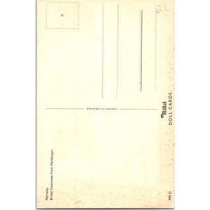 Norway Bridal Costumes Mittet Dolls Original Postcard TK1-P13