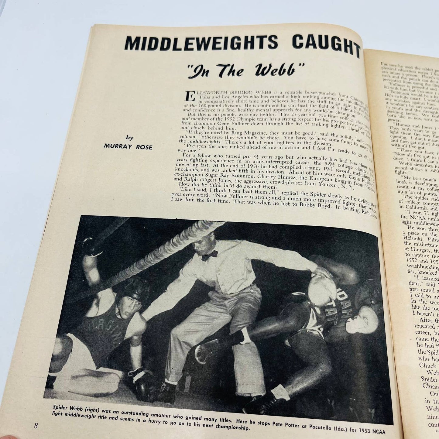 1957 May - The Ring Boxing Magazine Ellsworth “Spider” Webb TA5