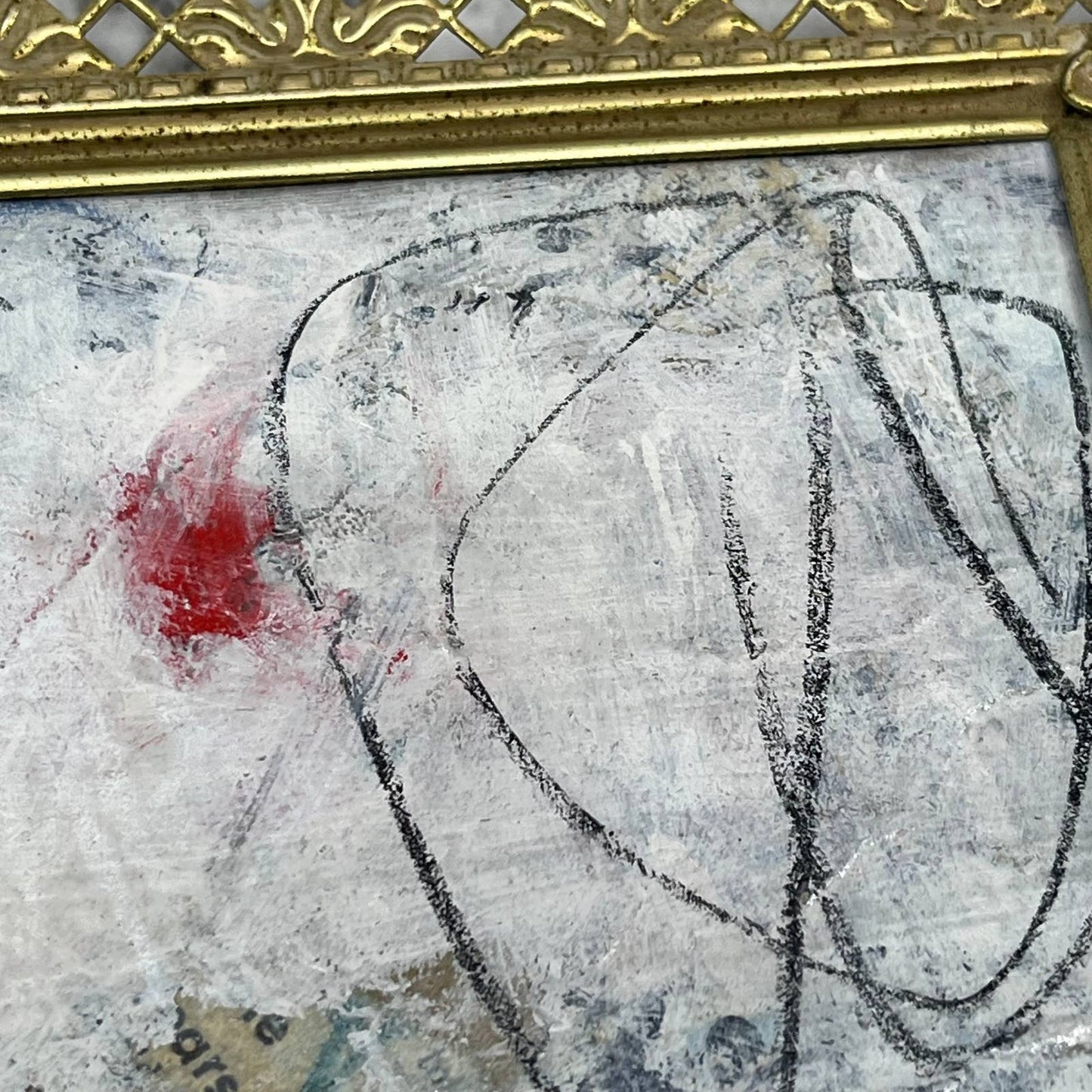 Original Framed Mixed Media Abstract Art Painting 8x6 “Announcement" w/ COA TJ9