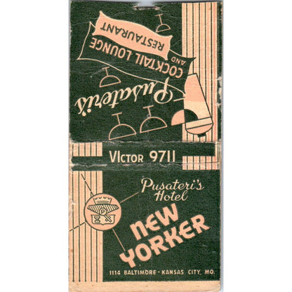Pusateris Cocktail Lounge Kansas City MO Advertising Matchbook Cover SA9-M2