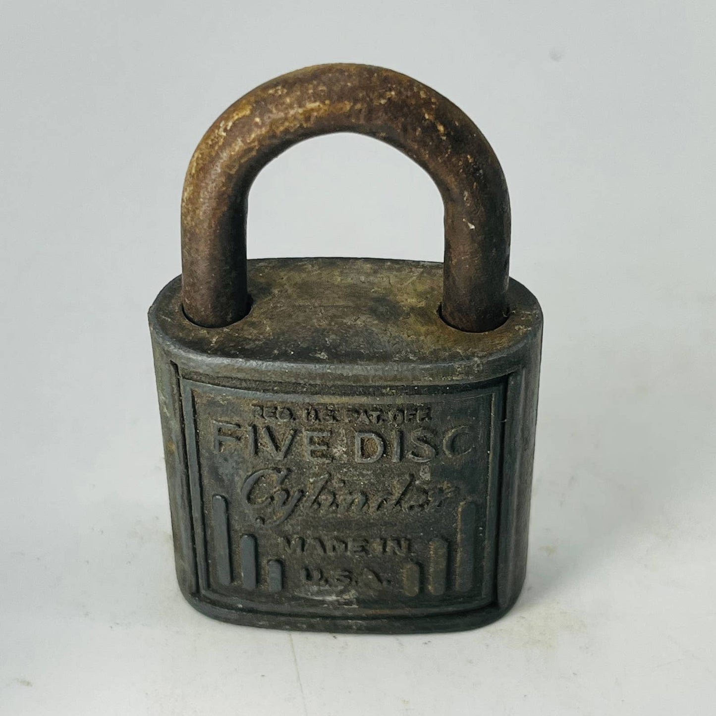 Vintage Art Deco Five Disc Cylinder Lock Padlock No Key SA8