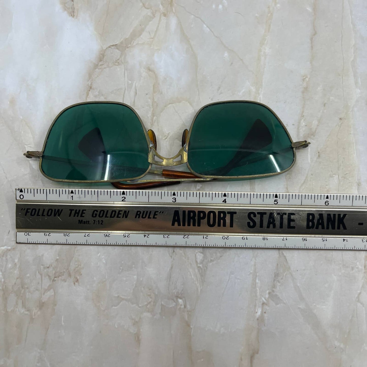 Retro Brass & Green Lens Aviator Sunglasses Eyeglasses Frames TJ1-G3-9