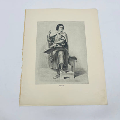 1880s Victorian Art Print Engraving Pope ELOISA TO ABELARD