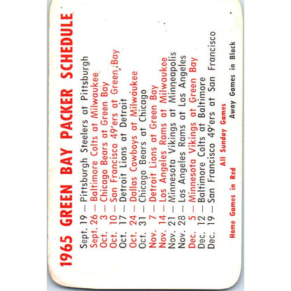 1965 Weather Flame Gas Company West Bend Mayfair Green Bay Packers Schedule SE5