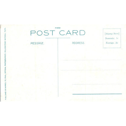 Old Faithful Inn Haynes-Photo Yellowstone Park Original Postcard TK1-P14