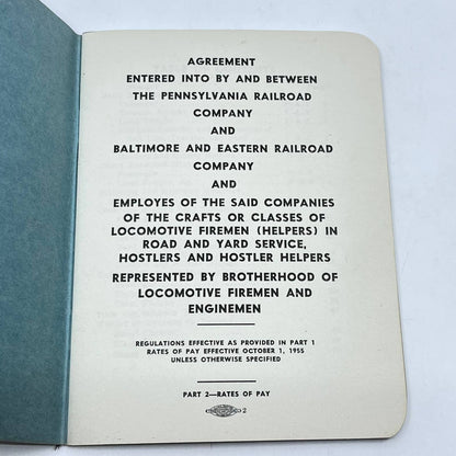 1955 The Pennsylvania Railroad RR & Baltimore Eastern RR Agreement Booklet TF9