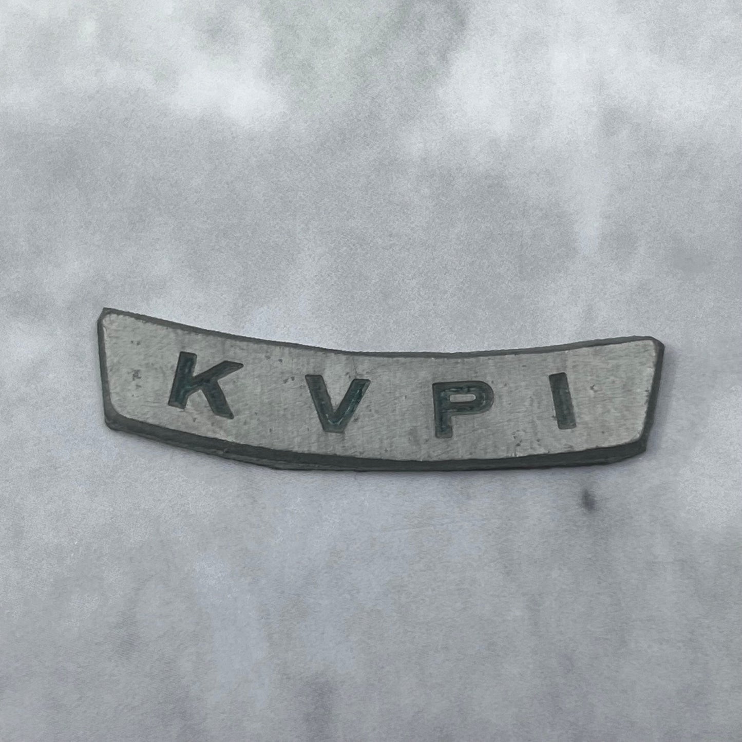 Vintage Letterpress Printers Block Plate TV Radio Call Letters KVPI SE839