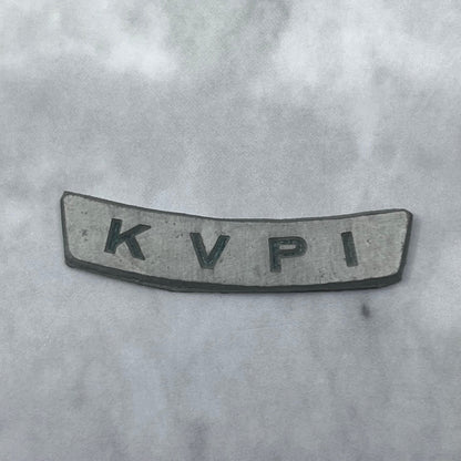 Vintage Letterpress Printers Block Plate TV Radio Call Letters KVPI SE839