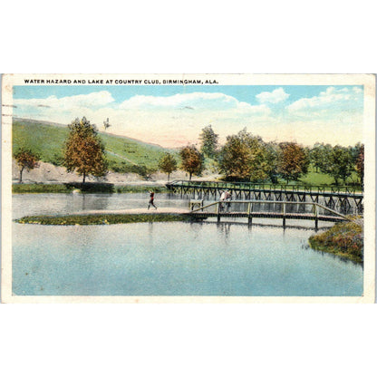 Birmingham AL Country Club Golf Course Water Hazard Original Postcard TK1-23