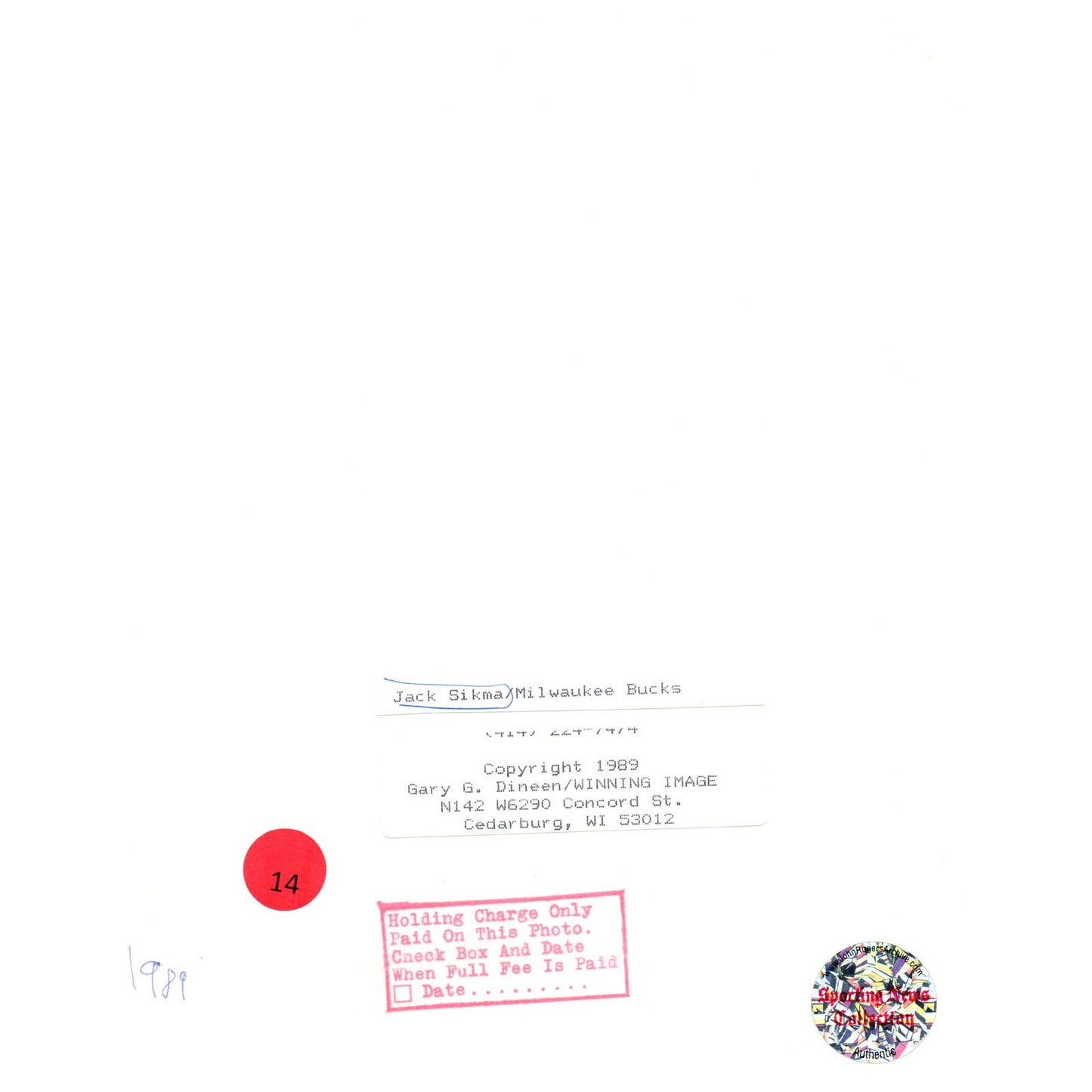 1989 Press Photo Basketball NBA Milwaukee Bucks Jack Sikma 8x10" AD3-6