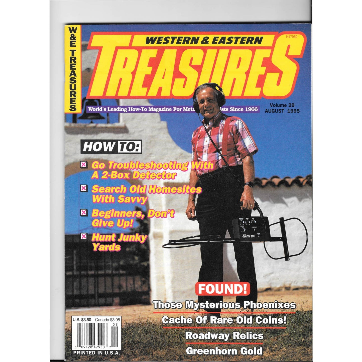 Western and Eastern Treasures Magazine Aug 1995 Vol. 29 Metal Detecting Gold M1