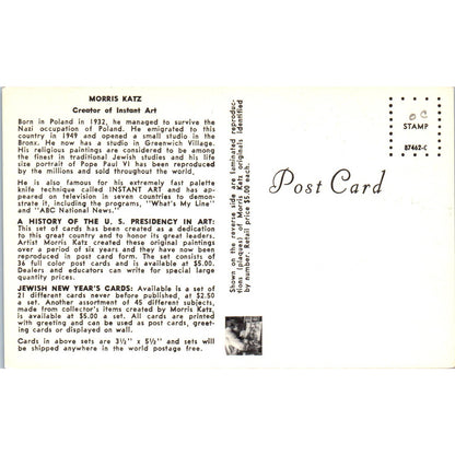 Creator of Instant Art Promo - Morris Katz 1970s - Original Postcard TJ9-P1