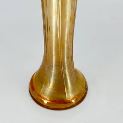 Imperial Glass Marigold Carnival Swung Vase Morning Glory Pattern 8” TD8