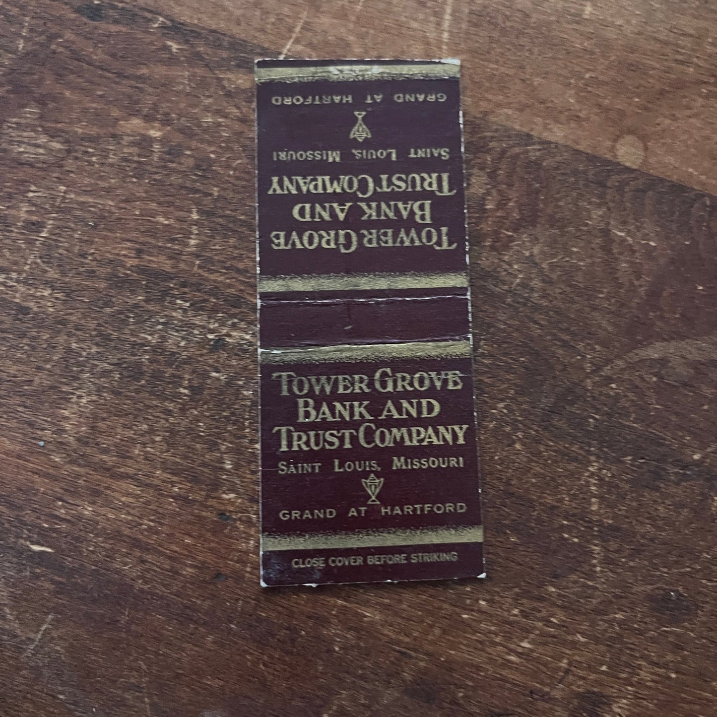 Tower Grove Bank and Trust St. Louis MO Advertising Matchbook Cover MM11-4