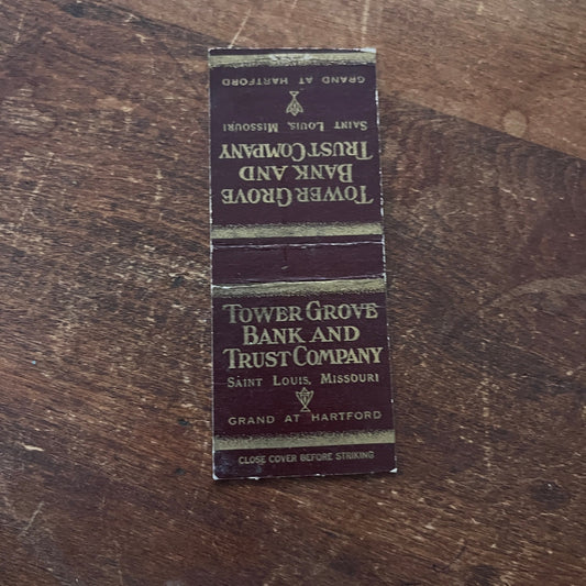 Tower Grove Bank and Trust St. Louis MO Advertising Matchbook Cover MM11-4