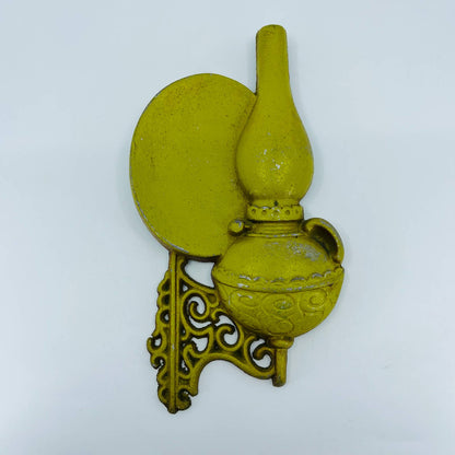 VTG Sexton Oil Lamp Green Cast Aluminum Metal Kitchen Decor Wall Hanging 9” TB7