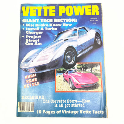 1980 August Vette Power Magazine Disc Brakes Turbo Charger Install TG1