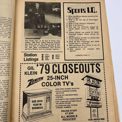 1979 Jul 8 Bellville IL News-Democrat TV Listings Magazine Prime Time Sunday TG6