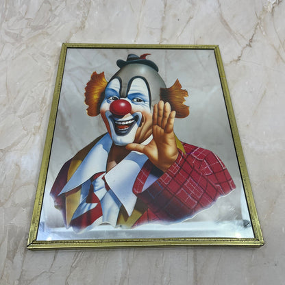 Vintage Retro Sarnoff RINGO THE CLOWN Decoupage Mirror 8x10" 1