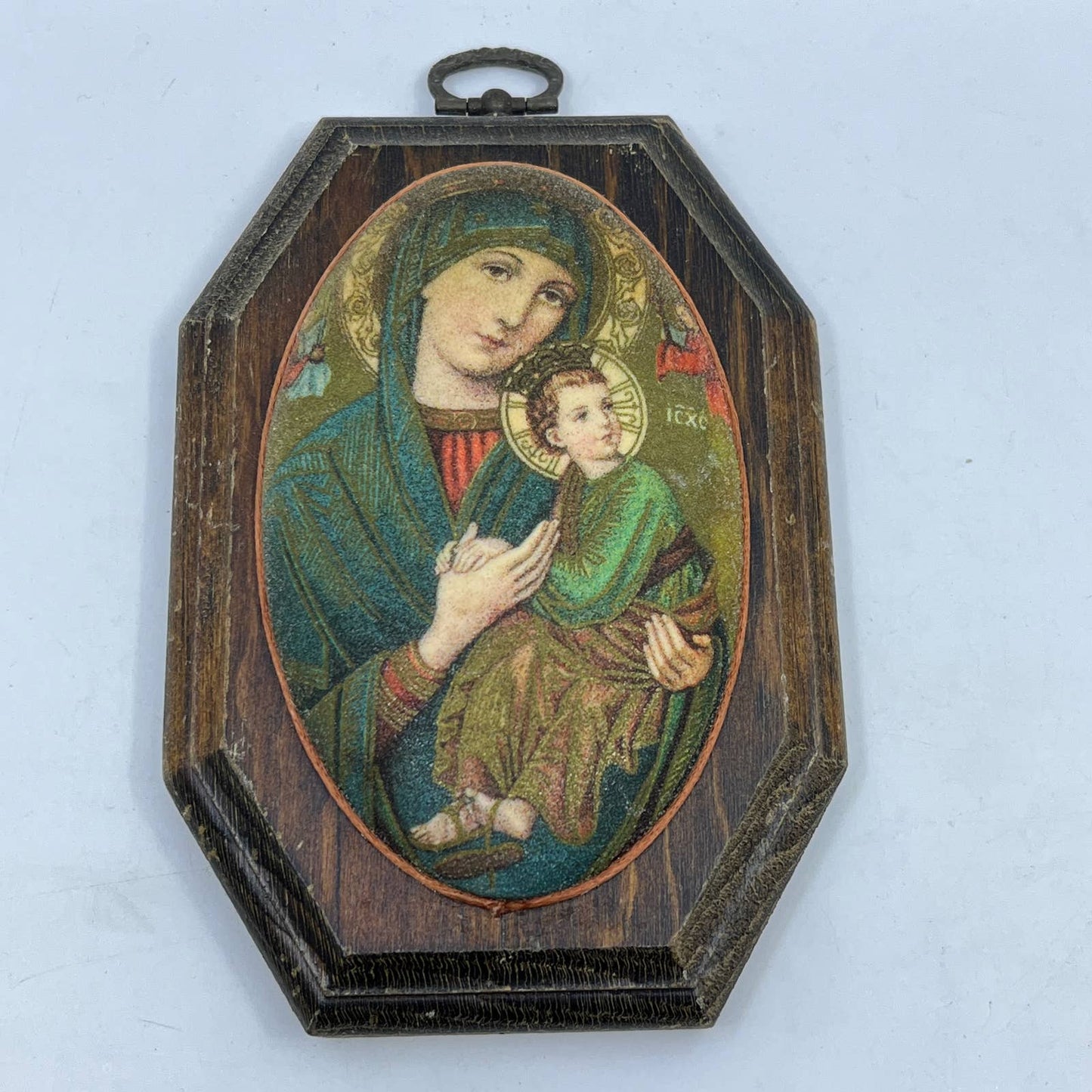 Vintage Catholic Wall Hangings Lady of Perpetual Help Jesus Infant of Prague TG4