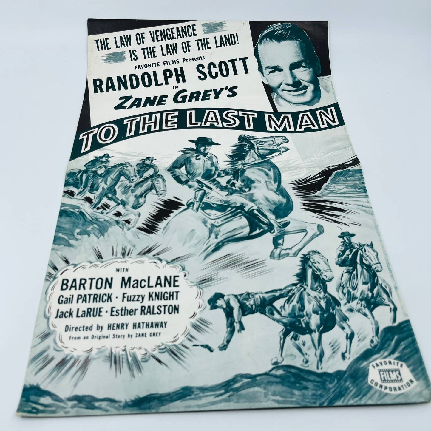 Zane Grey's To the Last Man Original Pressbook Randolph Scott 11x17 FL1