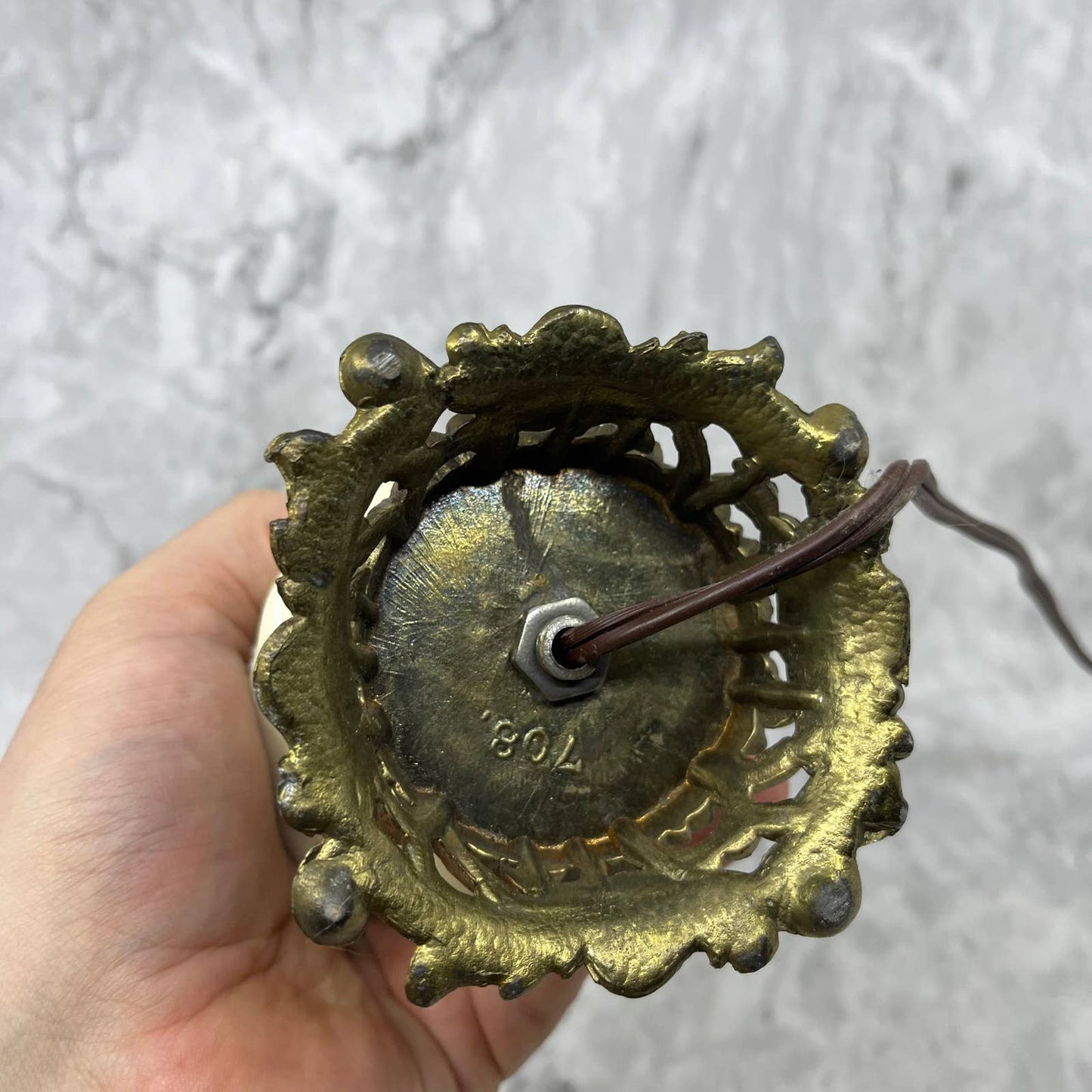 Antique Italian Bisque Porcelain Lamp & Shade Victorian Lady w/ Hoop Dress WORKS