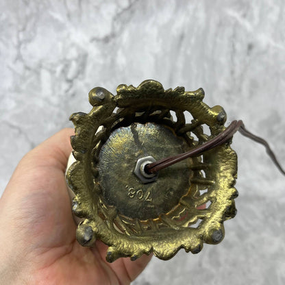 Antique Italian Bisque Porcelain Lamp & Shade Victorian Lady w/ Hoop Dress WORKS