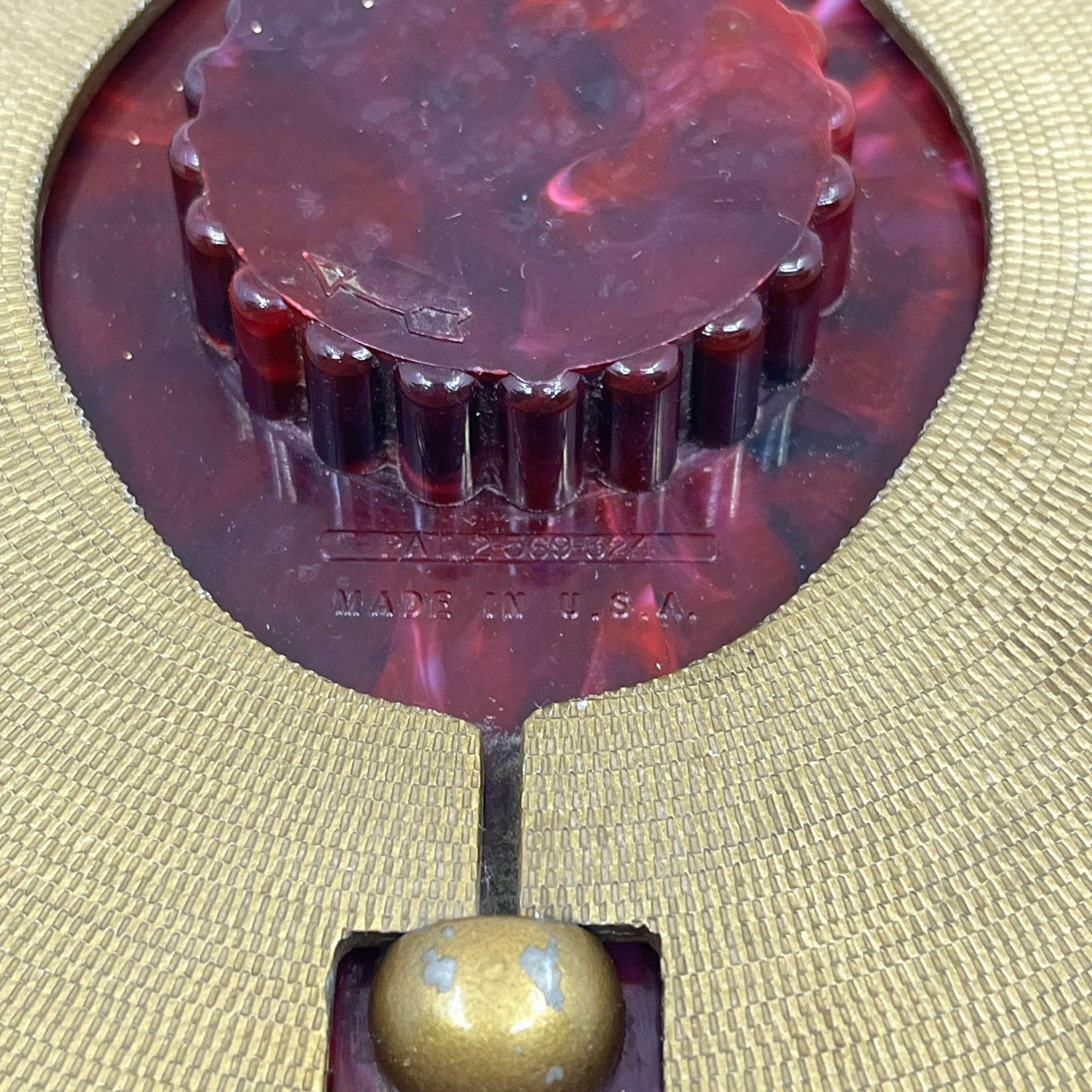 Vintage Turnit Poker Chip Caddy / Cranberry Marbled Bakelite WORKS 10” TC5