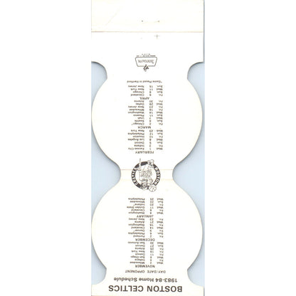 1984 Boston Celtics NBA Schedule Matchbook Cover SA6-M4