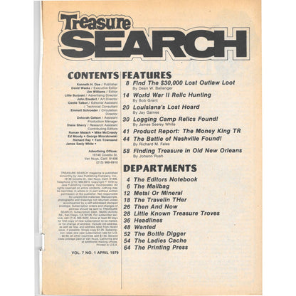Treasure Search Magazine - Treasure Hunting Mining Metal Detecting Apr 1979 M4